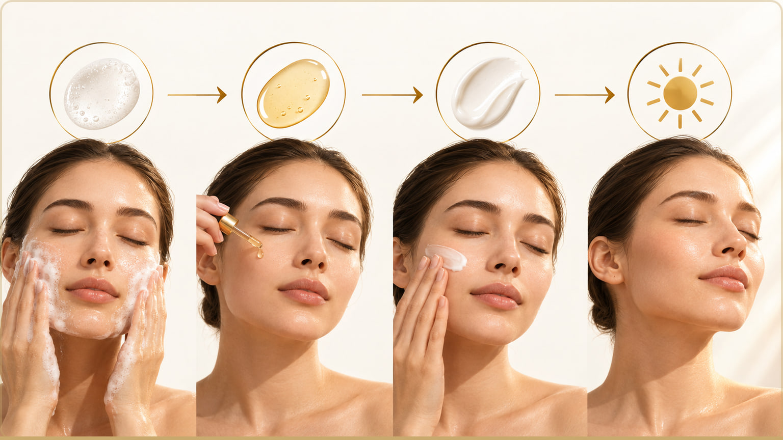 Lux Aura Care diagram explaining “How to use it in a real routine” in the article “Vitamin C, Retinol and Under-Eye Care: A Realistic Routine”.